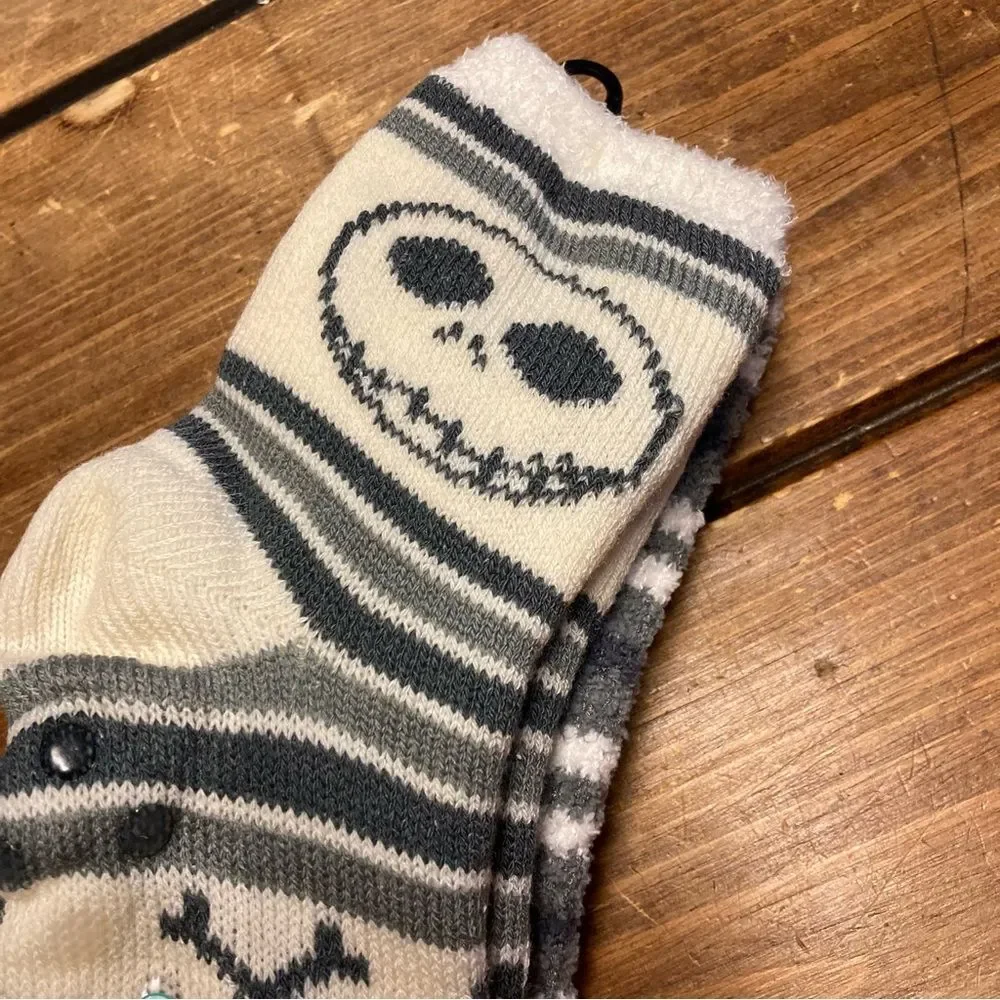 Nightmare Before Christmas Cozy Socks 2 Pair NWT Slipper Socks Jack Skellington